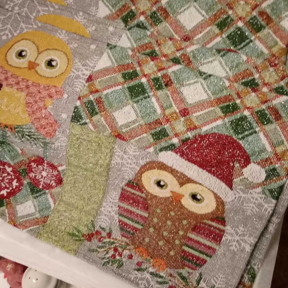 Owl Set 6 Woven Tapestry Placemats Vintage Collectible 18